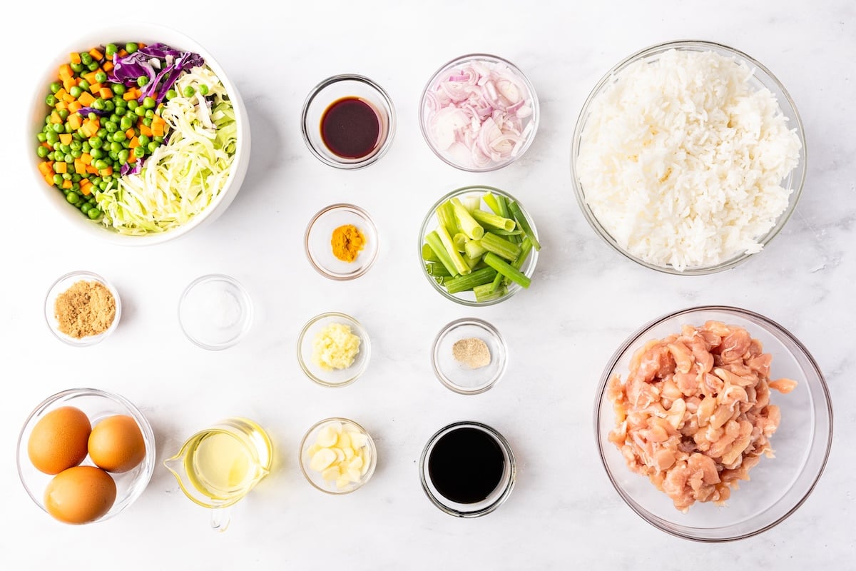 Indonesian fried rice ingredients