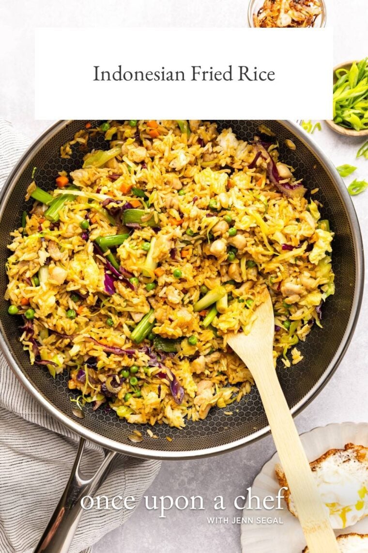 nonstick skillet with indonesian fried rice