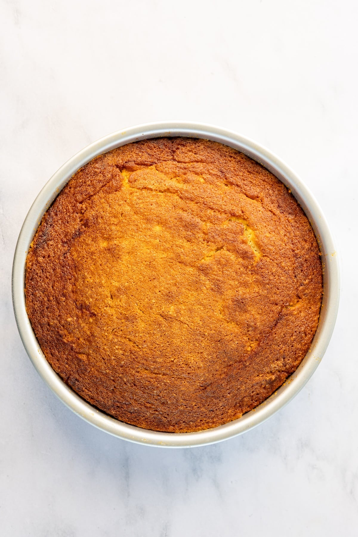 baked cake in 9-inch round cake pan