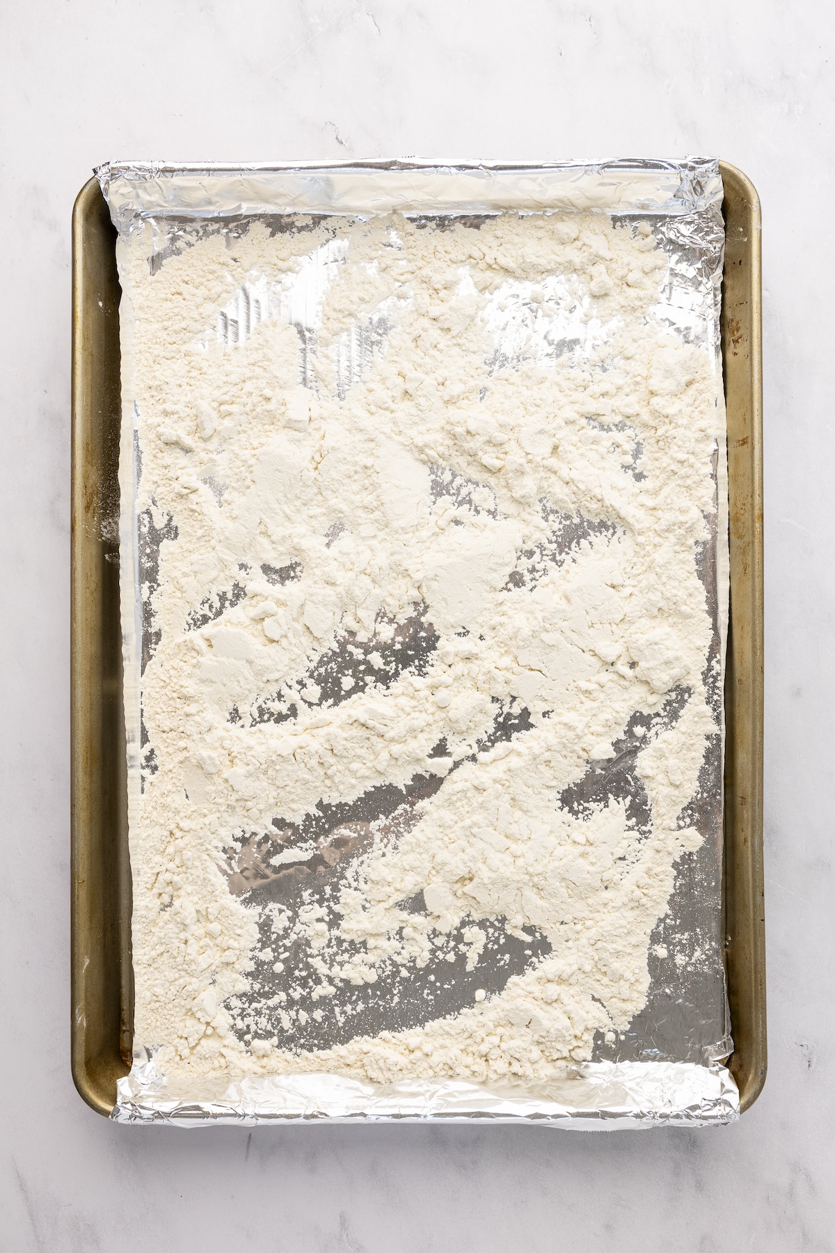 flour on foil-lined baking sheet