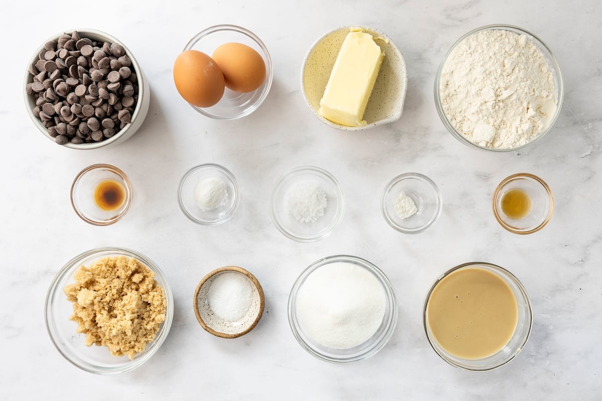 tahini chocolate chip cookie ingredients