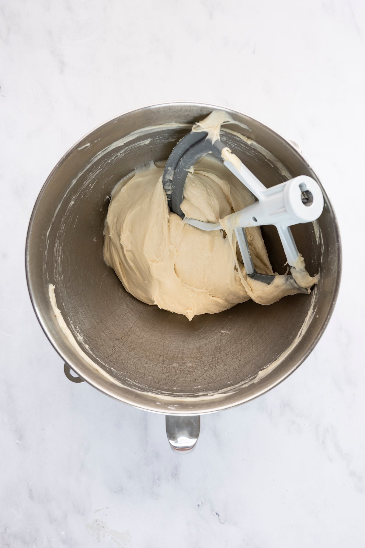 mixing bowl with English muffin dough